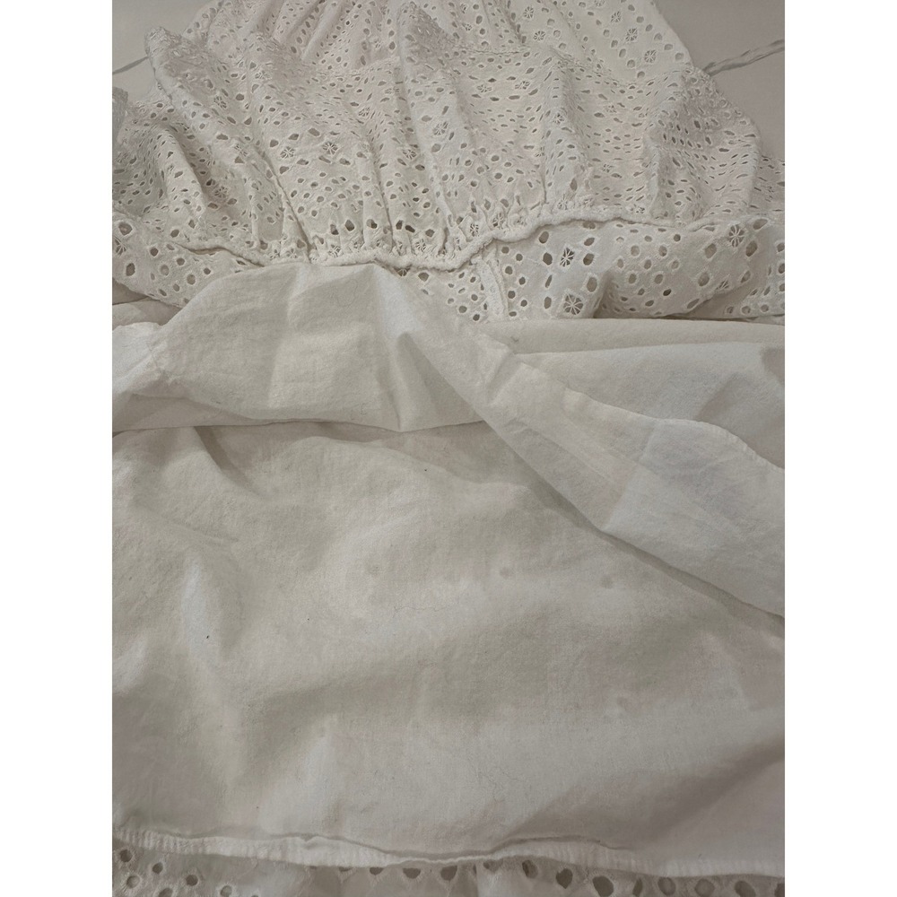 J.Crew White Eyelet Sleeveless Tiered Midi Dress Women's Sz‎ 0 Boho Western Chic - Picture 9 of 11